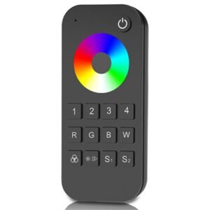 KYRA LED 4 ZONE RGB/RGBW HAND HELD TOUCH WHEEL REMOTE C / W MAGNETIC BRACKET BLK