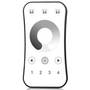 KYRA LED 4 ZONE SINGLE COLOUR HAND HELD TOUCH WHEEL REMOTE C / W MAGNETIC BRACKET WHI