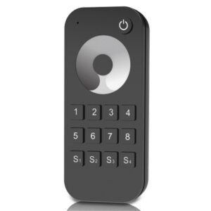 KYRA LED 8 ZONE SINGLE COLOUR HAND HELD TOUCH WHEEL REMOTE C / W MAGNETIC BRAKCET BLK